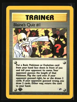 Pokemon BLAINES QUIZ #1 97/132 1st Edition (2000 Gym Heroes) LP/Light Play - Image 1