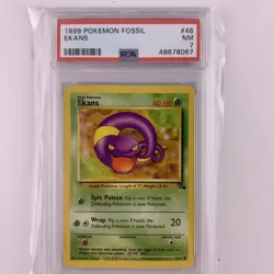 1999 POKEMON FOSSIL #46 EKANS PSA 7 - Image 1