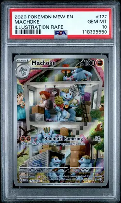 2023 POKEMON MEW EN-151 ILLUSTRATION RARE #177 MACHOKE PSA 10 - Image 1
