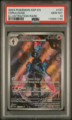 2024 POKEMON SSP EN-SURGING SPARKS ILLUSTRATION RARE #197 CERULEDGE PSA 10 - Image 1