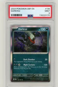 2024 Pokemon Scarlet & Violet Obsidian Flames Darkrai Holo #136 PSA 9 Mint - Image 1