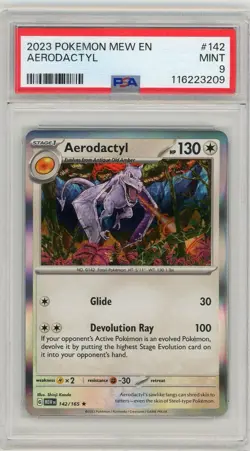2023 Pokemon Scarlet & Violet 151 Aerodactyl Holo #142 PSA 9 Mint - Image 1