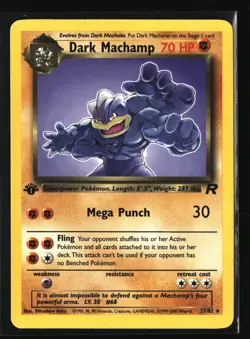 Pokemon DARK MACHAMP 27/82 1st Edition (2000 Team Rocket) LP/Light Play - Image 1