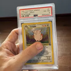 1999 POKEMON JUNGLE PRERELEASE #1 CLEFABLE-HOLO PSA 4 - Image 1
