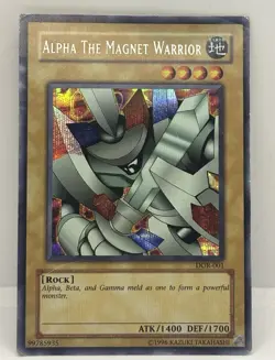 Yu-Gi-Oh Card - DOR-001 - ALPHA the MAGNET WARRIOR (secret rare holo) - MP - Image 1