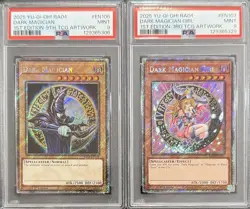 2025 PSA 9 YUGIOH RA04 PLATINUM SECRET RARE DARK MAGICIAN & DMG SET 💫 - Image 1