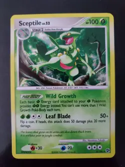 Sceptile 8/106 Holo Bleed Rare Swirl Pokemon TCG DP Great Encounters Card NM - Image 1