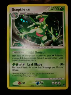 Sceptile 8/106 Holo Bleed Rare Swirl Pokemon TCG DP Great Encounters Card NM - Image 3