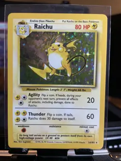 Pokemon TCG Raichu Base Set Holo Rare Card 14/102 - Image 1