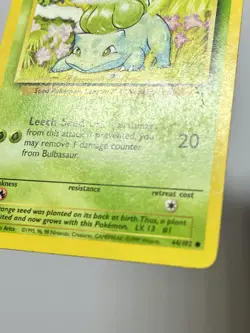 Bulbasaur 44/102 (MP) Common Base Set Unlimited 1996 WOTC Pokemon Card - Image 5
