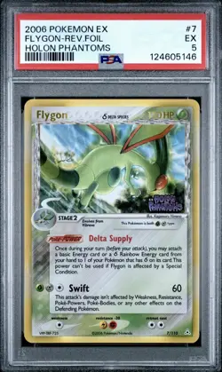 Flygon 7/110 Rare EX Holon Phantoms 2006 Pokemon Card Graded PSA 5 - Image 1
