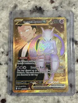 Pokemon Destined Rivals Gold Team Rockets Mewtwo EX Hyper Rare Card 240/182 - Image 1