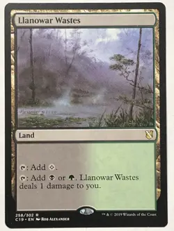 MTG TCG - Llanowar Wastes 258/302 Commander 2019 - NM (Free Shipping $5+) - Image 1