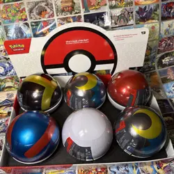 Lot Of 6 Pokemon Tcg Pokeball Tins Display Box - Image 1