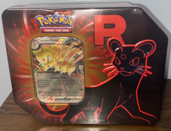 Pokemon TCG Team Rockets Tin Persian FACTORY SEALED DR & JT Packs SMALL DENT - Image 1