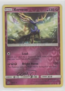 Xerneas Reverse Foil Pokemon Sun & Moon Crimson Invasion #73 - Image 1