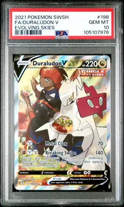 PSA 10 Duraludon V 198/203 Pokemon Evolving Skies Ultra Rare Alt Art Gem Mint - Image 1