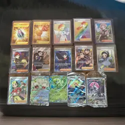 Pokemon Card Lot (15): Rainbow Rare Trainers, Full Art Trainers, Sealed Promos - Image 1