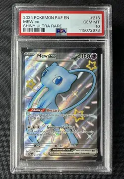Pokemon Mew EX Shiny Full Art TCG Card 216/091 Paldean Fates PSA 10 - Image 1