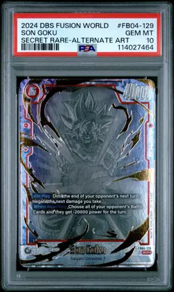 2024 DRAGON BALL SUPER CARD GAME FUSION WORLD ULTRA LIMIT SON GOKU PSA 10 - Image 1