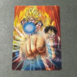 M1534 Dragon Ball x One Piece Jump Magazine 40th Anniversary 3D Card Goku Luffy - Image 2
