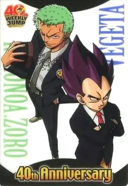 PREORDER Vegeta & Zoro Dragon Ball x One Piece Jump 40th Anniversary Clear Card - Image 1