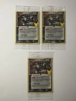 Pokemon TCG Greninja Gold Star - SWSH144 Celebrations (3) Promo Cards SEALED - Image 1
