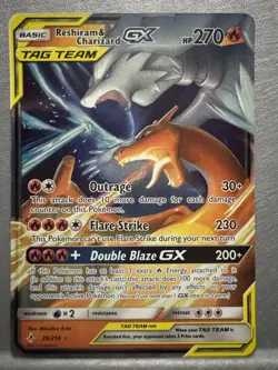 Pokemon Card Reshiram & Charizard GX Tag Team Unbroken Bonds Holo 20/214 - NM/M - Image 1