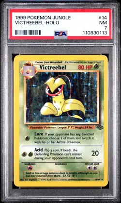 1999 Eng. Pokemon PSA 7 NM Jungle Unlimited VICTREEBELL Holo 14/64 Rare Holofoil - Image 1