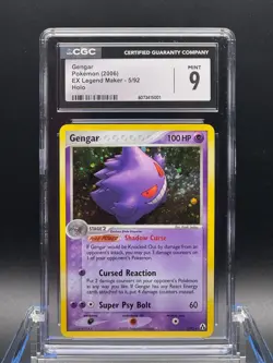 CGC 9 MINT ✨ - Gengar 5/92 Legend Maker Holo - 2006 Pokemon - Image 1