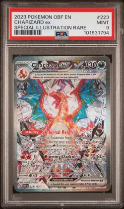 2023 POKEMON OBF EN-OBSIDIAN FLAMES SPECIAL ILLUSTRATION RARE CHARIZARD EX PSA 9 - Image 1