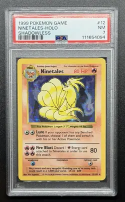 Pokemon TCG Ninetales Base Set Shadowless 12/102 Near Mint PSA 7 NM - Image 1