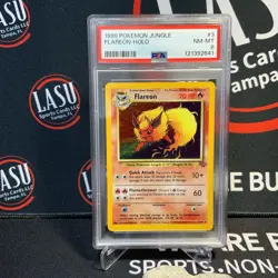 1999 POKEMON JUNGLE #3 FLAREON-HOLO PSA 8 - Image 1
