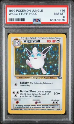 1999 POKEMON JUNGLE #16 WIGGLYTUFF-HOLO PSA 8 - Image 1