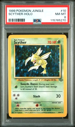1999 Pokemon Jungle Scyther Holo - PSA 8 - Image 1