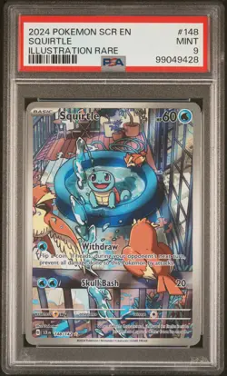 2024 POKEMON SCR EN-STELLAR CROWN ILLUSTRATION RARE #148 SQUIRTLE PSA 9 - Image 1