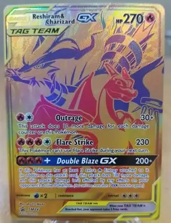 Reshiram & Charizard GX SM247 Pokemon 2021 TCG Black Star Promo Holo Card NM - Image 1