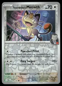 Miscellaneous Cards & Products #149/182 Team Rocket's Meowth (Cosmos Holo) - Image 1