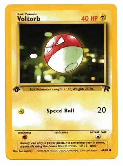 Pokemon Card: Voltorb 69/82 1st Edition Team Rocket Set Rare! EXC - Image 1