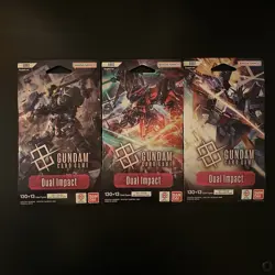 2025 Gundam Card Game TCG Dual Impact GD02-Y01 3x sleeved booster packs- NEW - Image 1