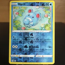 Marill 058/264 NM Reverse Holo Fusion Strike Pokemon Card 58/264 cute flowers - Image 1