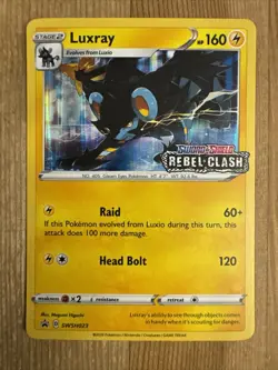 Luxray - SWSH023 - PreRelease Pokemon Promo Sword & Shield Ultra Rare Card NM - Image 1