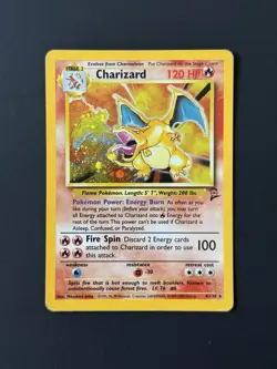 Charizard Holo - 4/130 - Base Set 2 Vintage Pokemon Card - HP (Swirl) - Image 1