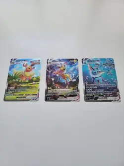 Vaporeon, Jolteon, Flareon VMAX jumbo Pokemon Cards Lot - Image 1