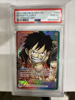 One Piece Monkey D Luffy OP01-003 Pre-Errata Alternate Art Leader Manga Card - Image 1