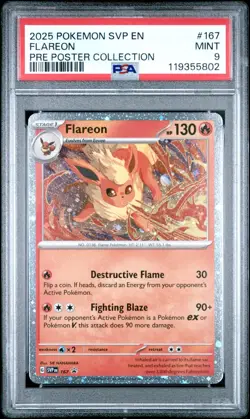 2025 POKEMON SVP EN-SV BLACK STAR PROMO #167 FLAREON PSA 9 - Image 1
