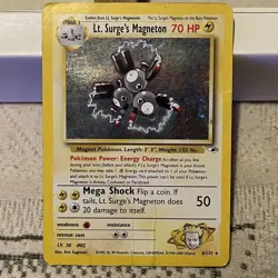 Pokemon TCG Lt. Surge's Magneton Gym Heroes 8/132 Holo Unlimited Rare - Image 4