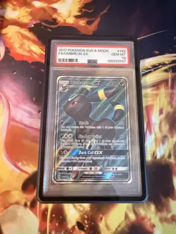 Pokemon TCG Umbreon GX 142/149 Sun & Moon Base Full Art Ultra Rare Holo PSA 10 - Image 1