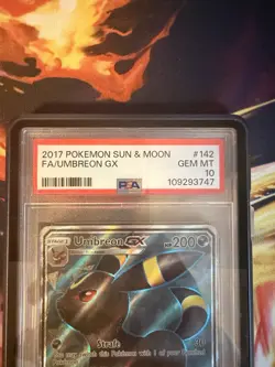 Pokemon TCG Umbreon GX 142/149 Sun & Moon Base Full Art Ultra Rare Holo PSA 10 - Image 2