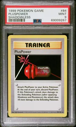 1999 POKEMON GAME SHADOWLESS #84 PLUSPOWER PSA 9 - Image 1